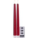 LED Antikljus 2-pack Flamme Slim Röd 28,5 cm