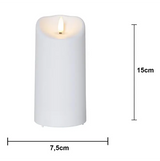 LED Blockljus Flamme Vit 7,5x15 cm
