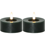 LED Värmeljus 2-pack Flamme Flow Grön 7x5,5 cm