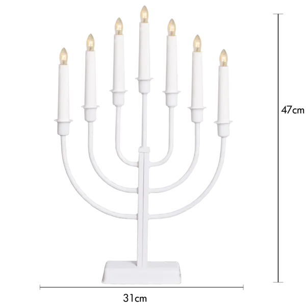 Ljusstake Kristina Vit metall 7L