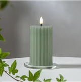 LED Blockljus Flamme Stripe Grön 7,5x15 cm