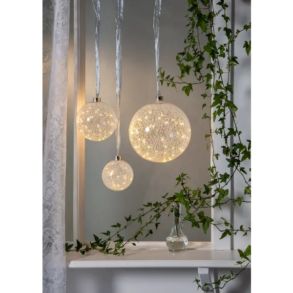 Glaskula Glow Snow Frosrad 20cm