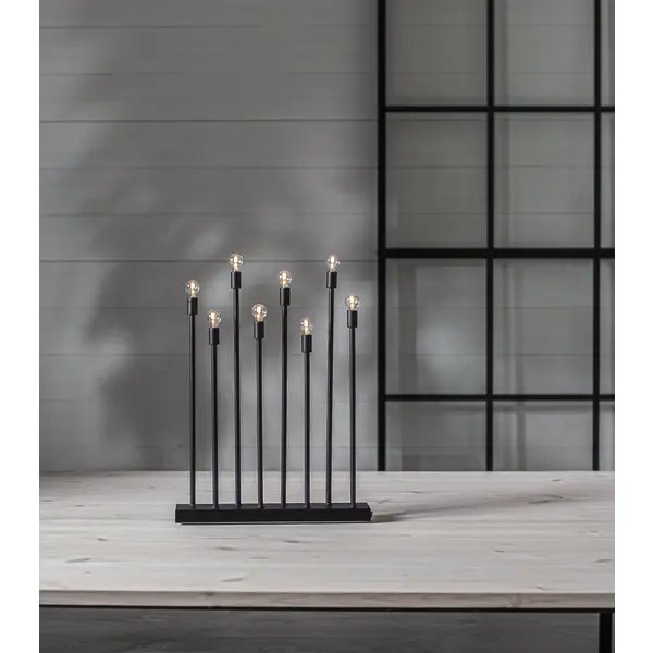 Ljusstake Ladda Svart metall 8L