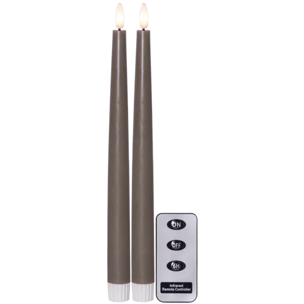 LED Antikljus 2-pack Flamme Slim Mullvad 28,5 cm