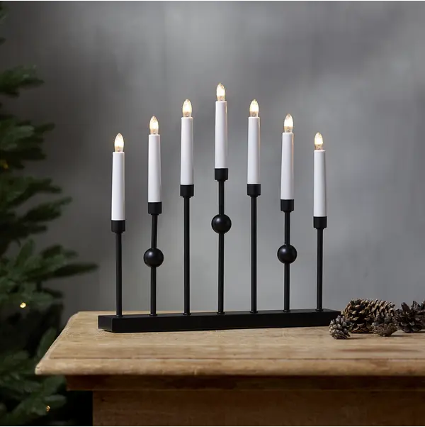 Ljusstake Gustavo Svart metall 7L