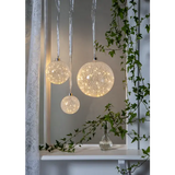 Glaskula Glow Snow Frostad 15cm