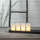 LED Blockljus 4-pack Advent Vit 5x10 cm