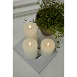 LED Blockljus Flamme Flow Vit 7,5x12,5 cm