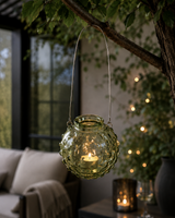 Glasvas med handtag -  Grön