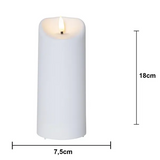 LED Blockljus Flamme Vit 7,5x18 cm