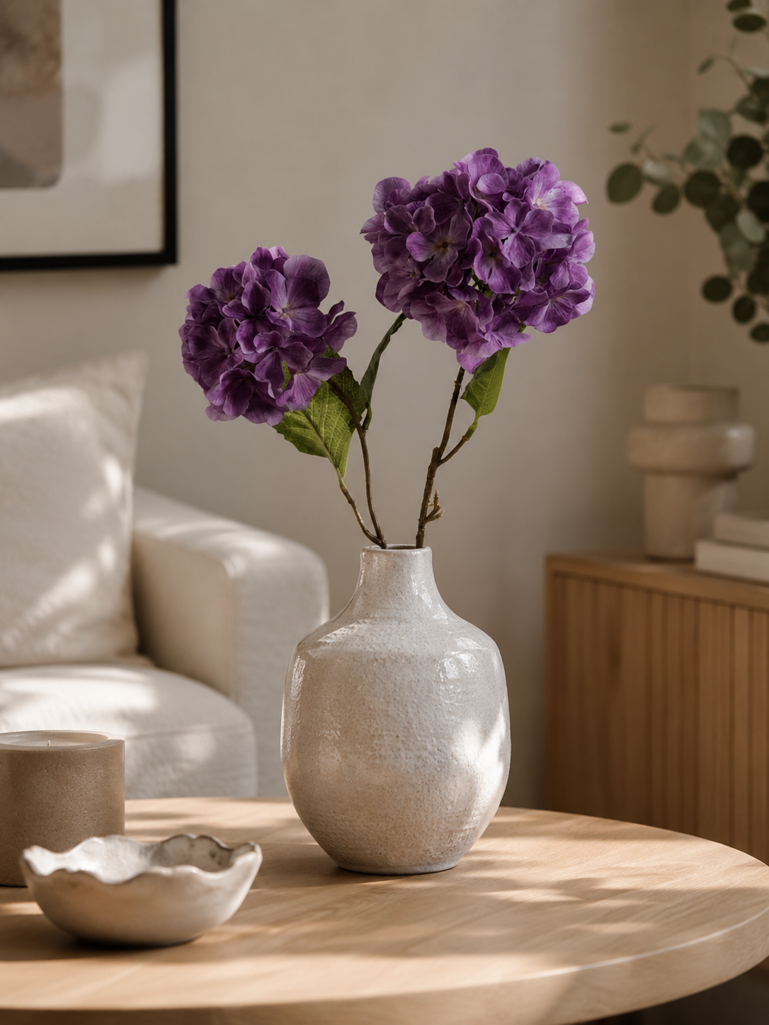 Hydrangea lila x2 66 cm