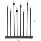 Ljusstake Ladda Svart metall 8L