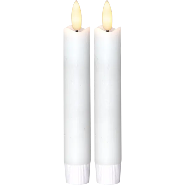 LED Antikljus 2-pack Flamme Rustic Vit 15 cm