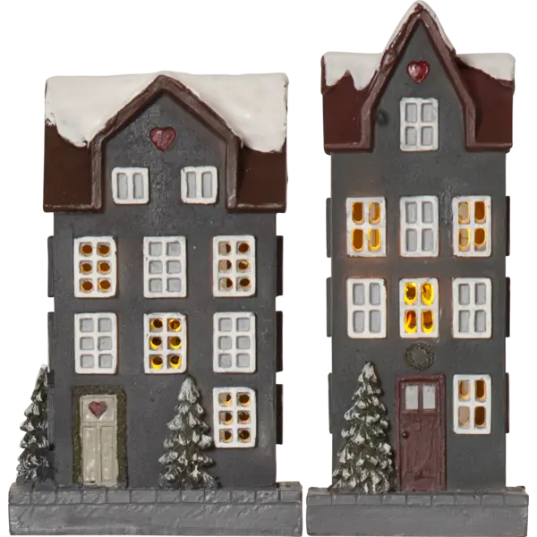 Inomhusdekoration Hus Grå 2-pack