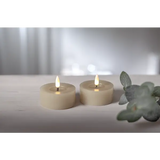 LED Värmeljus 2-pack Flamme Flow Beige 7x5,5 cm