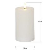 LED Blockljus Flamme Flow Vit 7,5x15 cm