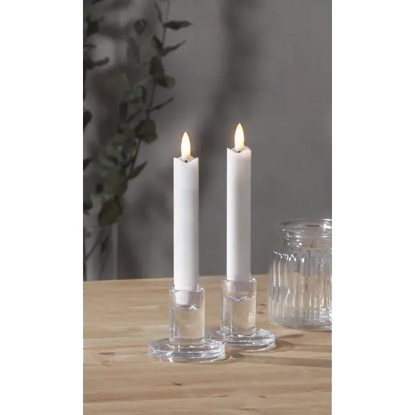 LED Antikljus 2-pack Flamme Rustic Vit 15 cm