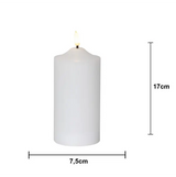 LED Blockljus Flamme Top Vit 7,5x17 cm