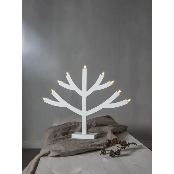 Ljusstake Grene Vit 9L