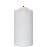 LED Blockljus Flamme Top Vit 7,5x17 cm