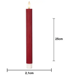 LED Antikljus 2-pack Flamme Stripe Röd 25 cm