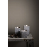 LED Blockljus Flamme Cem Grå 9x14,5 cm