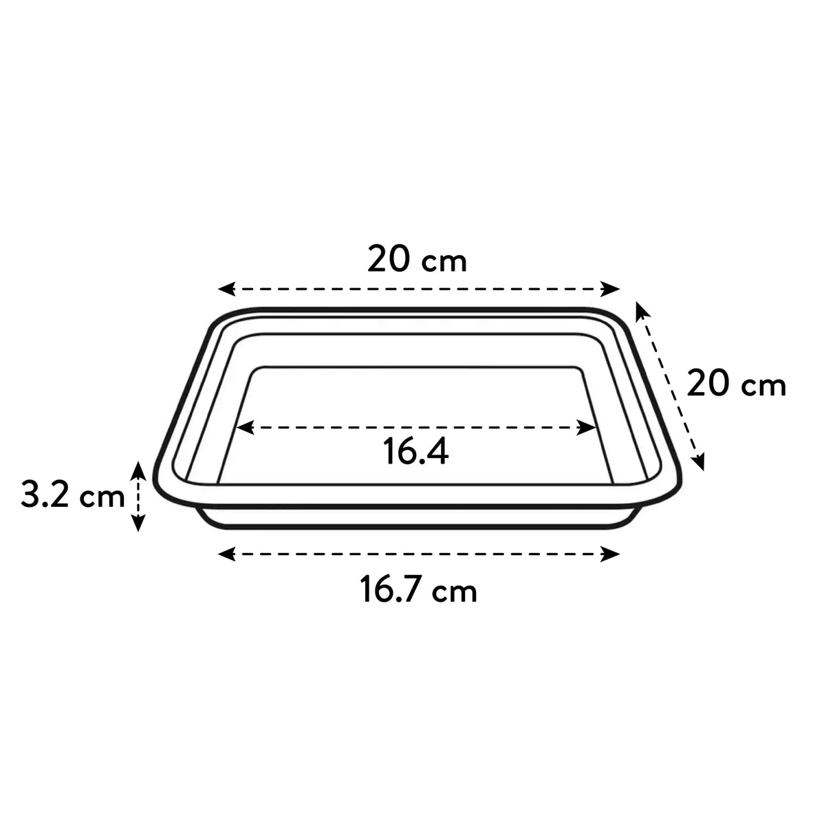 Universal 'Saucer Fat Square' D20cm - Anthracite
